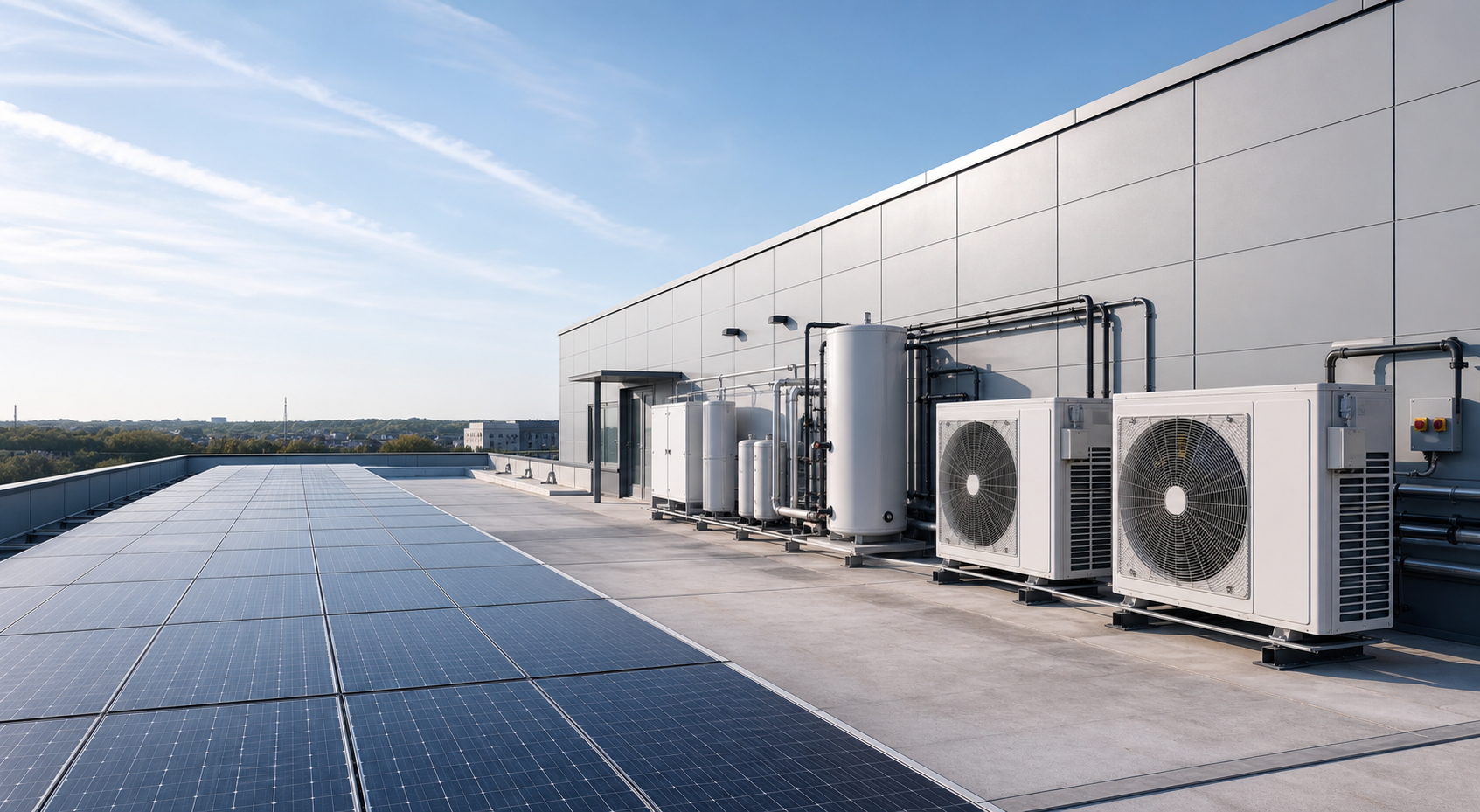 Air source heat pump water heater system for commercial building