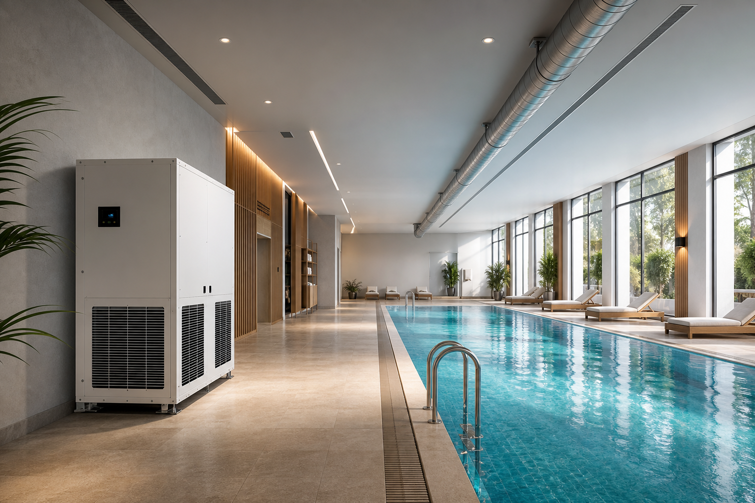 Factory and dormitory heat pump hot water application